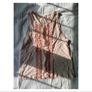 Jcrew Pink Ruffle Tank Top
